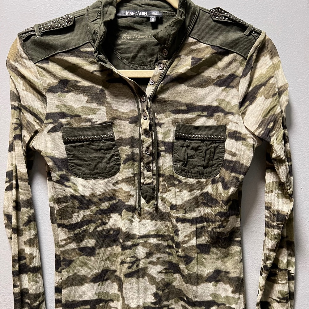 💚MARC AUREL ARMY FATIGUE FITTED SHIRT💚
